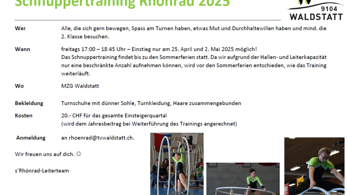 Schnuppertraining Rhönrad